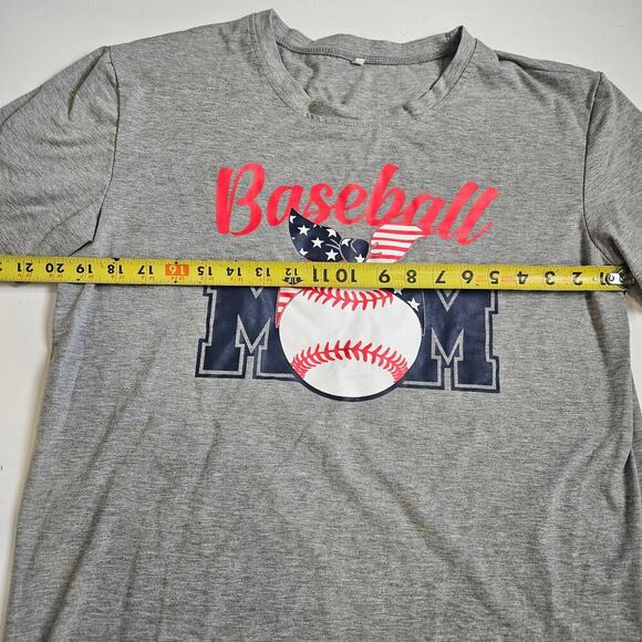 Baseball Mom Tee Patriotic American Flag Red White and Blue Home Run Sports XL - Picture 4 of 7